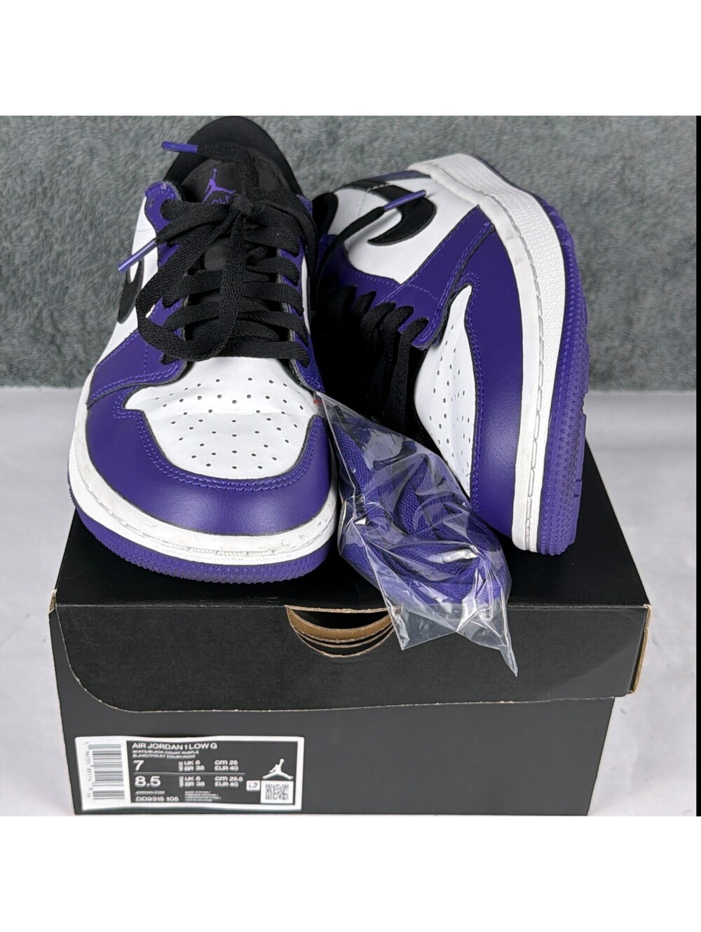 Nike Air Jordan 1 Retro Low Golf 'Court Purple' DD9315-105 Unisex M7 W8.5 w/box